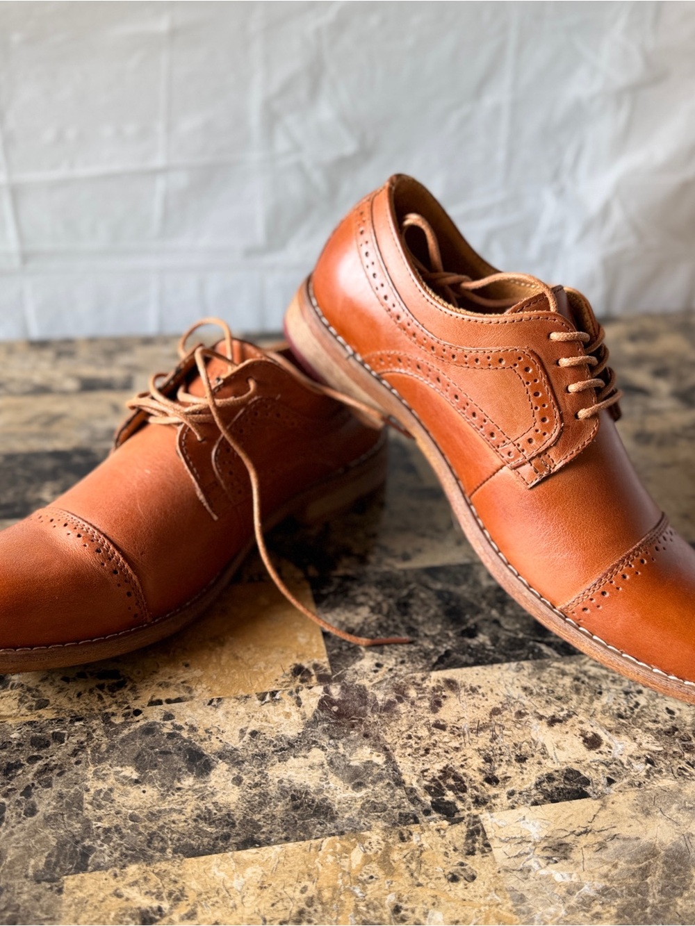 ArkBird Leather Cap-Toe Dress Shoes for Men size 8.5
